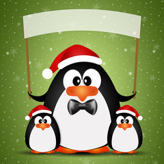 Penguin with Santa's hat for Christmas