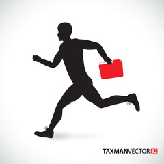 taxman running with a folder