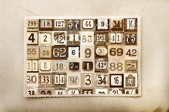 cartolina numeri vintage