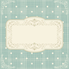 set of invitation cards on polka dots background with vintage fr