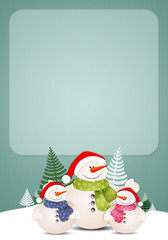 Funny family of snowman for Christmas