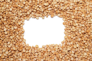 peas background and copy space in the middle