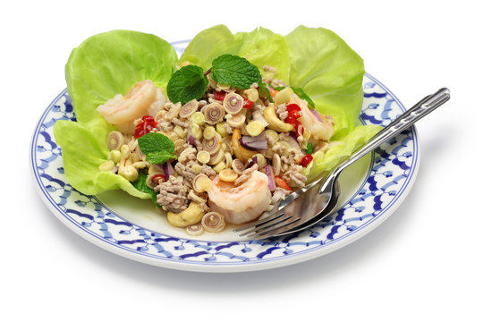 spicy lemongrass salad, yam takrai, thai cuisine