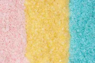 pink blue yellow bath salt background