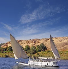 Papier Peint photo Lavable Egypte Sailing on the Nile, Egypt