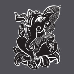 Ganesha Hand drawn illustration.