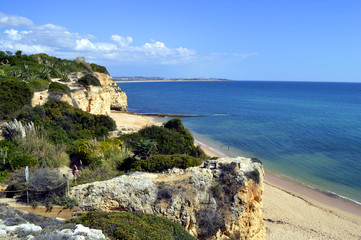 Fototapeta na wymiar Cova Redonda Beach, Armacao De Pera, Algarve, Portugal