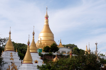 Shwe Kyat Yat Pagoda on the hill  in Myanmar.
