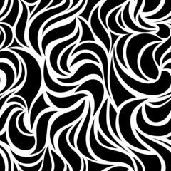 Abstract seamless black and white pattern. Vector illustration.