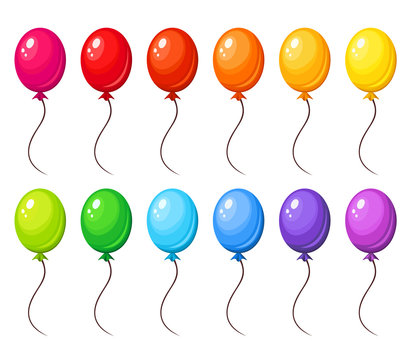 Set of colorful balloons. Vector illustration.
