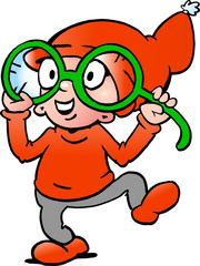 Happy Christmas Elf  with big green glasses
