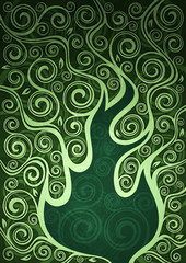 Abstract vintage floral fire background.