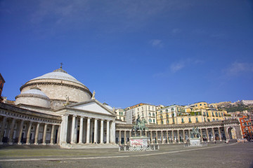 Fototapeta na wymiar Church of San Francesco di Paolo, Naples, Italy.