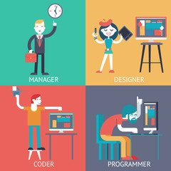 web development team programming Businessman managerprogrammer