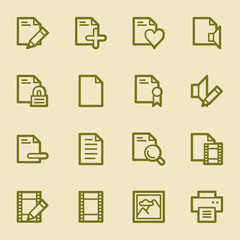 Document web icons set