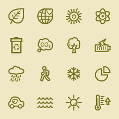 Green ecology web icons set