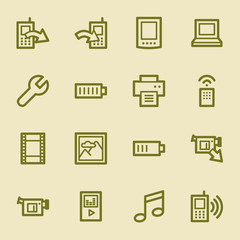 Mobile content web icons set