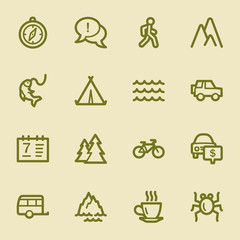 Travel web icons set
