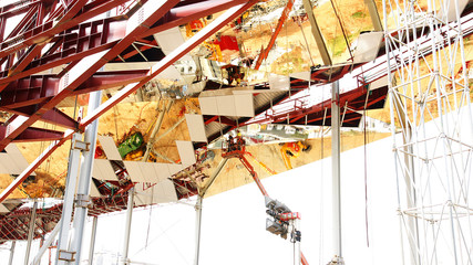 Obreros en la construcción de un edificio, Barcelona