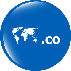 Domain CO sign icon. Top-level internet domain symbol - obrazy, fototapety, plakaty