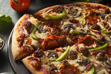 Homemade Hot Supreme PIzza