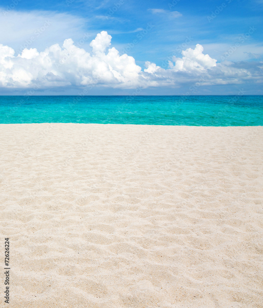 Sticker beach and tropical sea