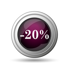 20 percent discount icon