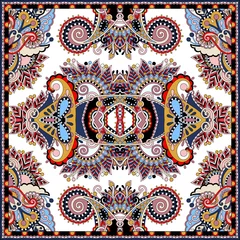 Badkamer foto achterwand Traditional ornamental floral paisley bandanna. Square ornament © Kara-Kotsya