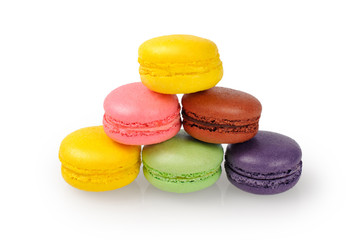 Macarons isolated on white background
