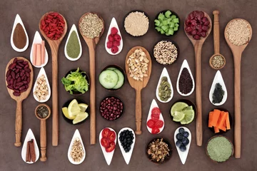 Foto auf Acrylglas Produktauswahl Sampler für gesunde Lebensmittel