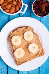 peanut butter bread with banana