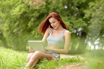 woman with laptop