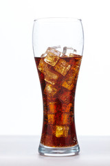 cola with ice cubes