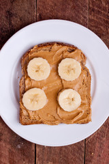 peanut butter bread with banana