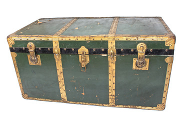 Old chest isolated on white