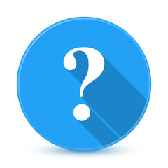 Blue question mark icon with long shadow