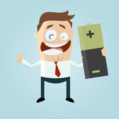 batterie energie akku business mann