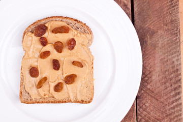 peanut butter bread with dried grape