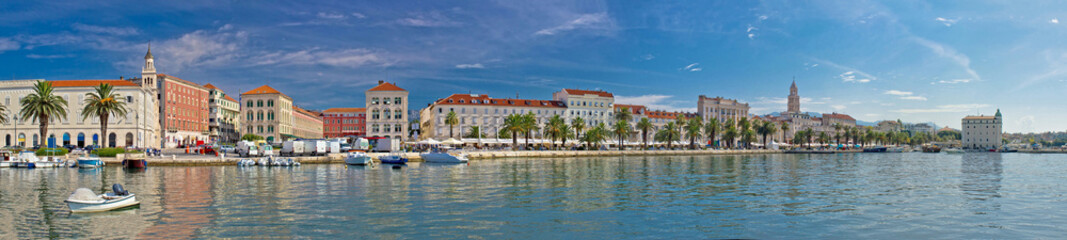 Beautiful Split panoramic waterfront view - obrazy, fototapety, plakaty