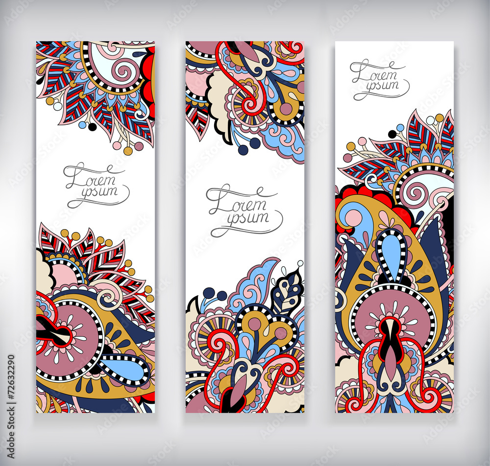 Wall mural set of decorative flower template banner, card, web design