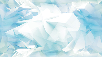 Obraz premium Blue abstract 3d background with chaotic polygonal mesh