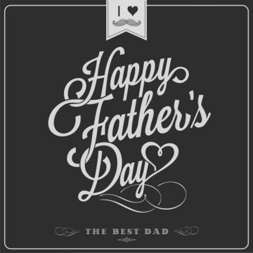 Happy Father's Day Typographical Background On Chalkboard