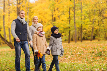 happy family in autumn park