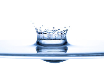 Water splash over white background