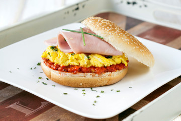 Scrambled egg sandwich
