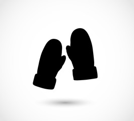 Winter gloves vector icon