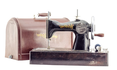 Vintage Sewing machine with objects