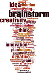 Brainstorm word cloud concept. Vector illustration