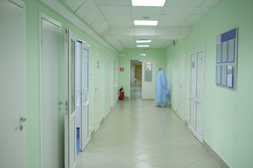 Interior of a hospital corridor