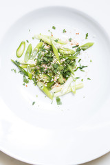 Sesame seeds, pesto sauce and freshly cut chillies